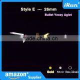 (MOQ:100pcs) Shoelace 26mm Bullet Metal Ends Aglet Tip Replacement for Shoe Lace - Gun Black/Gold/Silver Color Bullet Metal Tips thumbnail-4