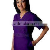 Ladies Mock Wrap Scrub Top thumbnail-5