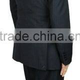 NAAMS MEN'S WOOL 2 BUTTON 2 VENT SLIM FIT SUIT JACKET FLAT FRONT PANT GREY STRIPE thumbnail-2