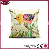 Lover Bird Colorful Fancy Painting Natural Mixed Linen Pillow Cover thumbnail-3