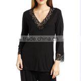 2017 Fashion Women's Family Cotton Pajama Set Sexy China Pyjamas Sleepwear Wholesale Custom Ladies Elegant Nightwear Sets thumbnail-2