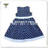 Latest Designs Girls Evening Dress With Blue Dot Printing thumbnail-2