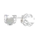 Copper Adjustable Rings Round Silver Plated Pattern Hollow 16.5mm thumbnail-1