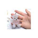 Crystal 3d Beaded Girl Teddy Bear 4mm Bicone Beads Charm thumbnail-3