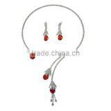 Korean Pop Zircon Jewelry Sets,Necklace and Earrings Set,New Trends Jewelry Fashion Charm Necklace and Stud Earring Jewelry Sets thumbnail-1