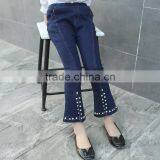 B22646A Autumn Pretty Girl Nail Bead Flared Jeans thumbnail-2