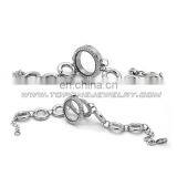 Gold Plated Locklet Design Cubic Zincon Bracelet Stainless Steel thumbnail-3