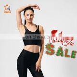 GAEANER Black Crop Moisture Wicking Organic Cotton Padded Sports Yoga Bra