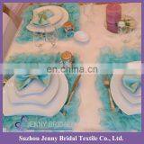 NP018C turquoise 3d organza ruffles kids placemats for dining table