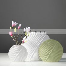 ENO  green leave vase Ceramic home decoration  flower arrangement vase creatives flower ornaments