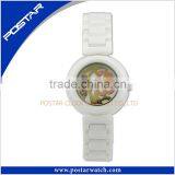 Hot Sell Elegant Ceramic Quartz Watch for Ladies With Diamond Dial thumbnail-2