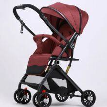 2025 Linen Easy Carry Foldable Baby Stroller Push Two Way Baby Pram Stainless Steel Frame 0-3 Years Old thumbnail-2
