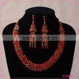 Hot Sale Women's Wedding Jewellery Sets Red Rhinestone Bride Necklace Set thumbnail-1