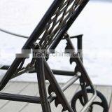 Outdoor Classic Beach Lounge Design Sofa Hollow Cast Aluminum Chaise Lounge Sofa thumbnail-3