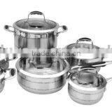 12pcs 304 Stainless Steel Cookware Set With Silicone Handle