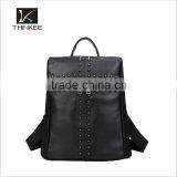 China Suppliers Wholesale Custom Black Rivet Leather Bags Backpacks