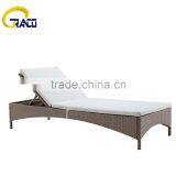 Aluminum Rattan Sun Lounger With Waterproof Cushion thumbnail-1