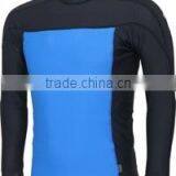 92% Polyester 8% Spandex (Lycra) Crew Neck Long Sleeves Deep Sea Black Compression Shirt / Rash Guard