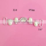 Stock hot selling pearl rhinestone connector for headband/hairwear(RC-40)