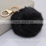 Rabbit Fur Ball Keychain Rabbit Tail Keychain Rabbit Fur Key Chain thumbnail-5