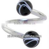 Black Spiral Twister Belly Ring&body Jewelry Navel Ring&SBR Rings thumbnail-1