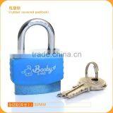 2014 New design Plastic covered colorful Rubber covered Blue color iron padlcok
