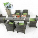 2016 PE Rattan Weave Dining Set New Style 6 Chair for Outdoor