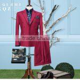 European Style Anti-static Red Wedding Best Man Suits thumbnail-5