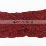 In Stock! 100% Acrylic Knitted Burgundy Neck Warmer With Colored Decorations thumbnail-4