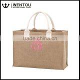 Wholesale Personalized Burlap Tote Bag thumbnail-1