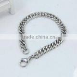 Heavy Metal Cuban Curb Link Chain Men's Bracelet Stainless Steel 22cm Length thumbnail-1