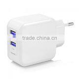 EU Plug dual USB Wall Charger 4.8A travel charger for iphone ipad and samsung