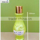 Personal Care Use and Golden Aluminum Screw Cap Type 100ml Plastic Bottle for Lotion