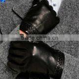 Classic Fashion Warm Men's Sheepskin Leather Hand Gloves thumbnail-2