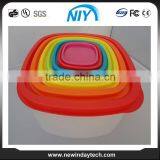 7 Sets Microwave Plastic Food Preserving Box, Container With Colorful Lid thumbnail-2