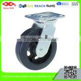 100mm Heavy Duty Black Rubber Roller Bearing Wheel Caster thumbnail-2