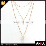 Gold Chain Delicate 2 Layered Necklace,boho Style Quartz Stone Pendant Necklace thumbnail-2