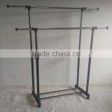 Customized Stackable Double Pole Iron Cloth Display Rack for Store thumbnail-3