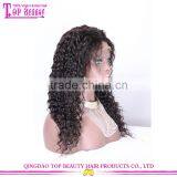 Wholesale Qingdao Factory Price 20 Inch Raw Unprocessed Virgin Peruvian Hair Lace Wig Curly Human Hair Topper Wig thumbnail-2