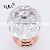 Bedroom Furniture Rose Gold Finish Bronze Diamond Handles Cabinet Glass Knobs