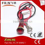 Plastic Waterproof 8mm 230v Yellow Blue Red Green White Led Motorcycle Signal Light thumbnail-3