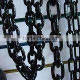 Black Painted Link Chain in the Field of Marine