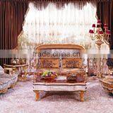 Luxury European Victorian Style Living Room Beige Sofa Set/Fancy Palace Wood Carving Tufted Button Fabric Sofa With Cushions thumbnail-1