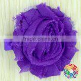 2015 Wholesale Beautiful Purple Artificial Chiffon Flower Shabby Flower Hair Clips For Kids & Girls thumbnail-1