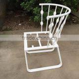 White Metal Patio Chair Frame, Patio Furniture thumbnail-3