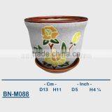 Vietnamese Ceramic Sandblasting Mini Flower Pot BN-M088 thumbnail-1