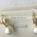 2016 AAA 7-8mm Akoya Pearl With 18k Yellow Gold Earring thumbnail-1