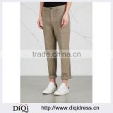 Wholesale Women Apparel Slant Pockets Latest Casual Cotton Trousers(DQE0346P)