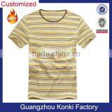 OEM Short Sleeve Men Horizontal Stripe Flat Knit Stripe T-shirt