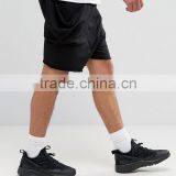 High Quality New Design Custom Raw Hem Drawstring Waist 100% Cotton Breathable Black Men's Sweat Big Side Pockets Fashion Shorts thumbnail-4